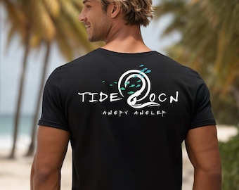 Tide 2 Ocn T-Shirt, Meeresliebhaber-Shirt, Angelshirt, Shirt mit Haken, Geschenk für Fischer, Salzwasser-Angel-T-Shirt
