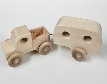 Casa rodante de madera con camioneta: color personalizado, ¡feliz campista!
