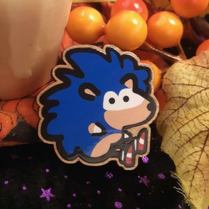 PRE-ORDEN SOHINK Da Headhog Shrubbery Pig Pin de madera Sonic The Hedgehog Floof Regalo Presente Kawaii Kitsch Insignia Botón Pin Ecológico
