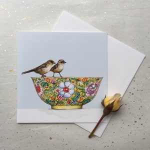 Tigela de Jardim Saffron com Pardal Crianças - C602