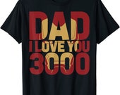 marvel iron man dad i love you 3000 text fill father 39 s day t shirt