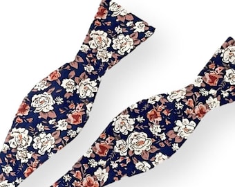 Floral Self tie Bowtie. Mens Self-tie bowtie.