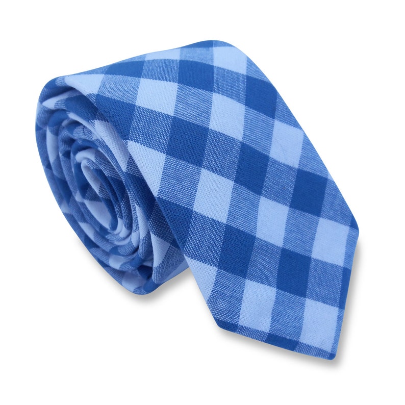 Blue Check Mens tie 25/% OFF TIE SALE