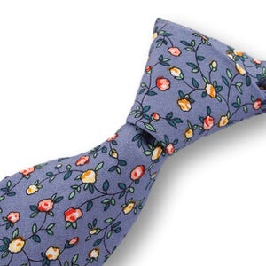 Men&#39;s necktie, Skinny Necktie, Lilac Floral necktie, Lilac Floral Skinny Tie, Skinny Men&#39;s Ties, Skinny tie, Cotton Skinny Tie