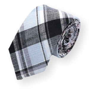 Mens Grey Tie, Skinny Mens Necktie, Linen Necktie, Skinny Mens Tie, Skinny tie, Linen Skinny Tie