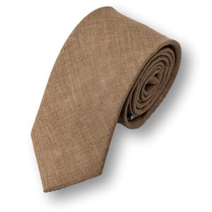 Brown Men's necktie, Skinny Necktie, Skinny Tie, Skinny Mens Tie, Skinny tie, Linen Skinny Tie.