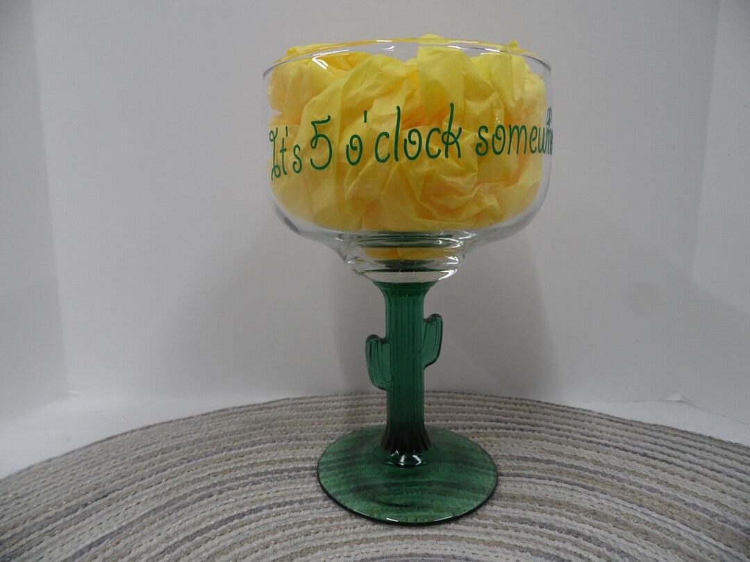 Cactus Stemmed Margarita Glass 16 Oz Margarita Glass Etsy