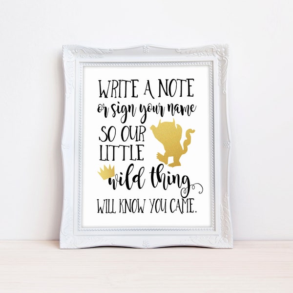 Wild Things Guestbook 8"x10" AND 5"x7" Printable Guest Book Sign || Where The Wild Things Are Birthday Party Supplies (DIGITAL PRODUCT)