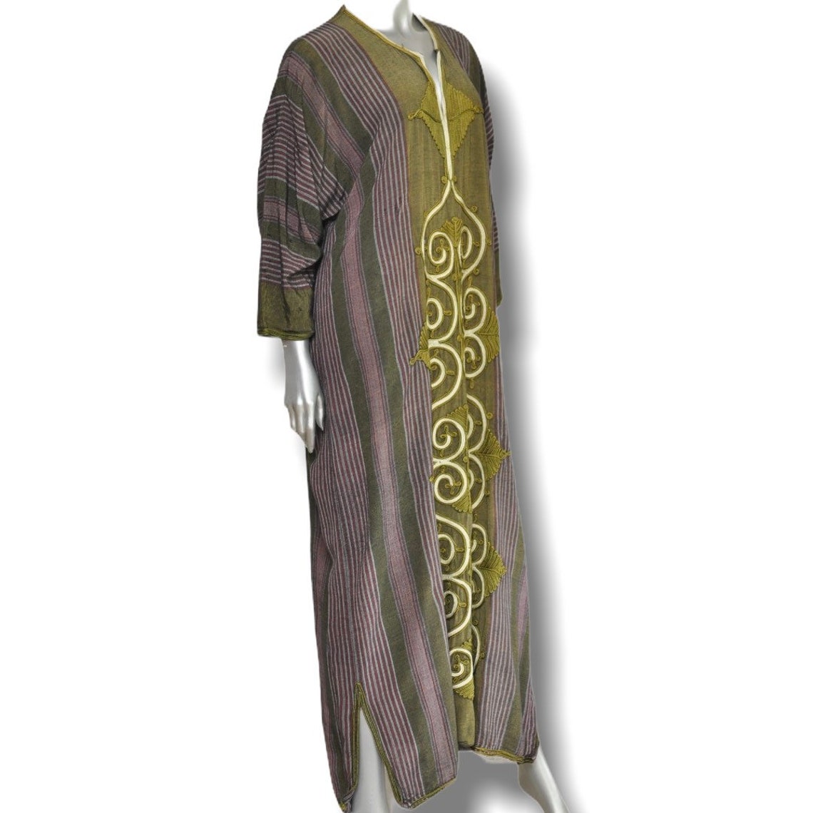 Vintage Egyptian Kaftan Full Length 100 Cotton Kaftan Dress Etsy