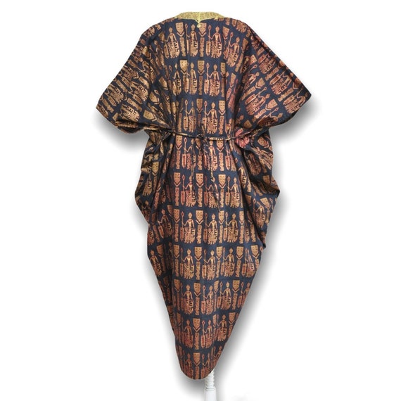 Vintage African Print Dress Women's Free Size Loose F… - Gem