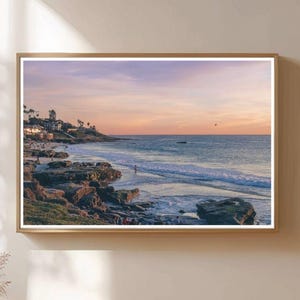 San Diego Sunset Photo Print – Windansea Beach Wall Art, California Coastal Landscape Photography, Ocean Sunset Decor, Beach Gift