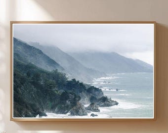 Vintage Big Sur-kustafdruk: retro fotografie Californië Highway 1