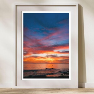 Crystal Cove Sunset Print – Vibrant Ocean Sky Photography, California Coastal Wall Art