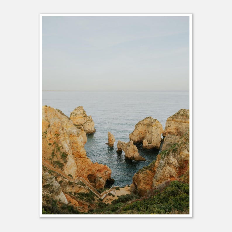 Lagos Portugal Fotografie Druck: Algarve Küste Retro Reise Kunst Bild 2