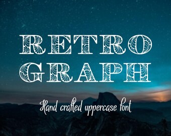 Retrograph font, digital typeface, hand sketched font, TTF, OTF, Commercial License, digital download
