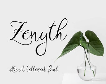 Hand script font, Zenyth Script font, hand written typeface, hand crafted font, Commercial License, OTF, TTF