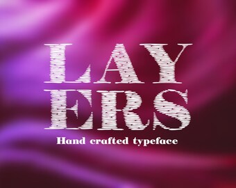 Layers font, decorative typeface, hand sketched font, Commercial License, TTF, OTF