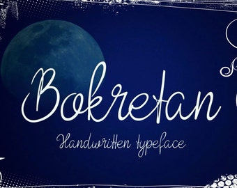Bokretan font, ligh calligraphy font, script, hand writing typeface, font download, Commercial use, TTF, OTF, Instant Download