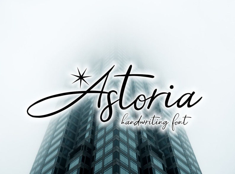 Astoria font, handwritten font, hand lettered typeface, Digital font, Commercial use, TTF, OTF, Copyright protected font image 1