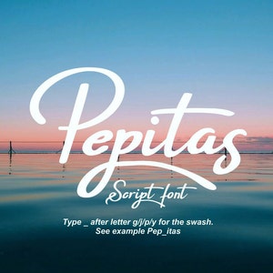 Pepitas font, handwritten font, signature, script, hand writing typeface, craft font, Commercial use, TTF, OTF, Instant Download image 2