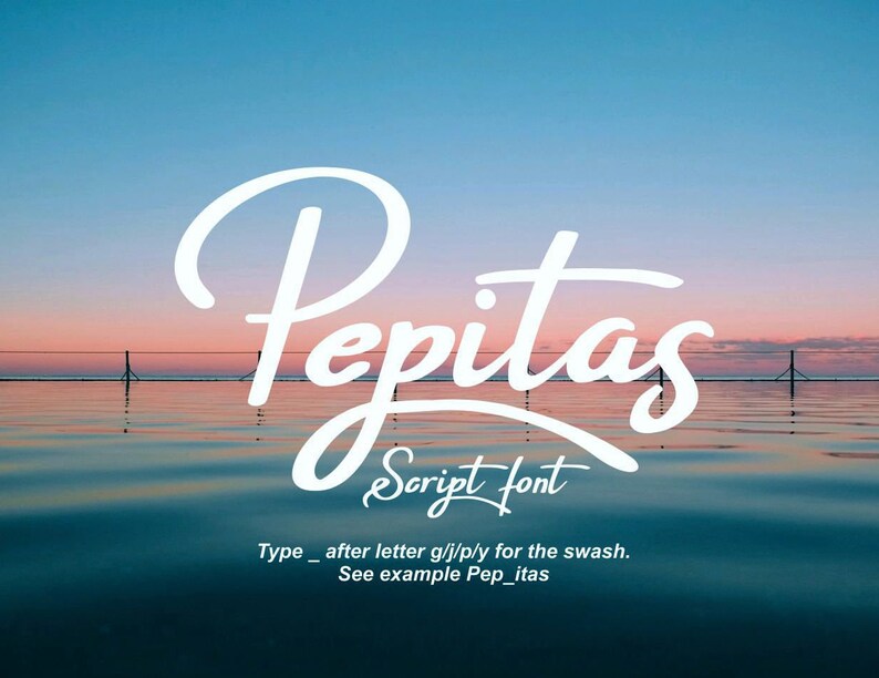 Pepitas font, handwritten font, signature, script, hand writing typeface, craft font, Commercial use, TTF, OTF, Instant Download image 2