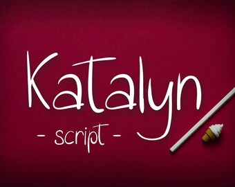 Katalyn font, handwritten font, hand lettered typeface, Digital font, Commercial use, TTF, OTF, Instant Download
