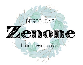 Zenone Font, Hand-Drawn Decorative Typeface (OTF, TTF)