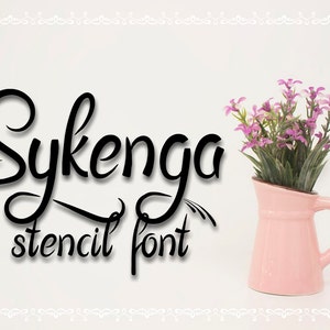 Sykenga Schriftart, Schablonenschrift, handgeschriebene Schrift, Handwerksschrift, kommerzielle Nutzung, TTF, OTF, Instant Download