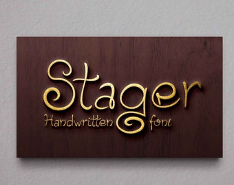 Stager font, hand crafted typeface, handwriting font, Commercial use, Instant download, TTF, OTF, Copyright protected font