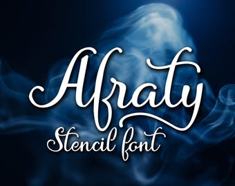 Handwritten Stencil Script Font – Elegant Calligraphy Typeface for Weddings, Logos, Crafts & Branding  Afraty