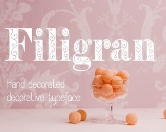 Filigran Font: Hand-Drawn Decorative Typeface (TTF, OTF) Commercial Download
