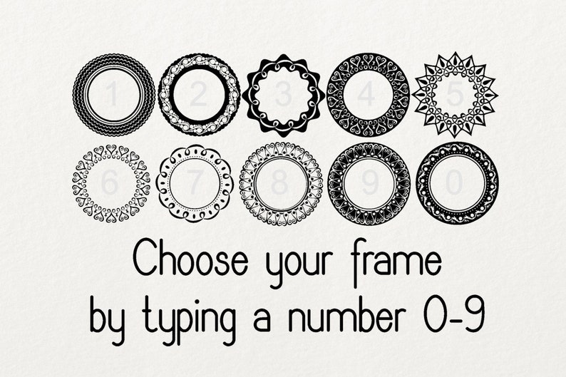 Monogram Framer font with bonus circle frame cliparts png image 2