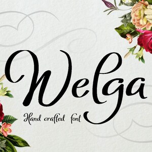 Font digitale, font Welga, font scritto a mano, font script, carattere tipografico scritto a mano, uso commerciale, TTF, OTF, download immediato