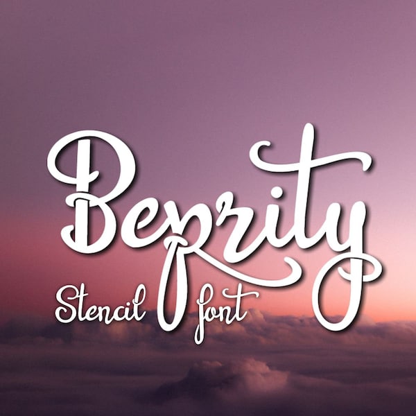 Beprity Stencil font, stencil font, handwritten typeface, craft font, Commercial use, TTF, OTF, Instant Download