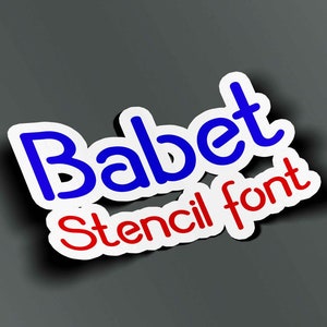 Babet Stencil font, handwriting typeface, silhouette font, craft font, Commercial use, TTF, OTF, Instant Download image 6