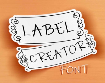 Label Creator font, creative framer font downloadable font, Commercial use, TTF, OTF, Instant Download