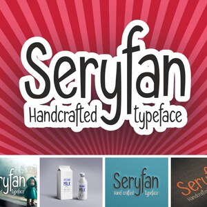 Digital font, Seryfan font, hand crafted typeface, sanserif typeface, Commercial use, TTF, OTF, Instant Download image 2