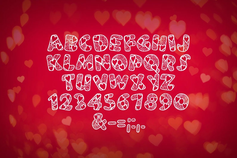Lamor font Valentine days font uppercase typeface hearts image 2