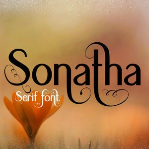 Sonatha font, Digital font, hand crafted serif, modern typeface, Commercial use, TTF, OTF, Instant Download image 1