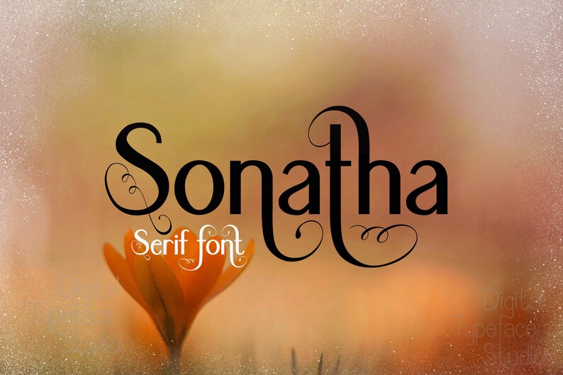 Sonatha font, Digital font, hand crafted serif, modern typeface, Commercial use, TTF, OTF, Instant Download image 1