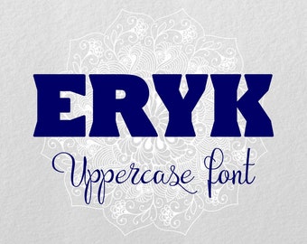 Eryk Font, Uppercase font, crafted typeface, Font download, Commercial License, TTF, OTF