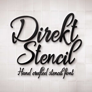 Font Direkt Stencil, font stencil, scrittura stencil realizzata a mano, caratteri europei, uso commerciale, TTF, OTF, download immediato