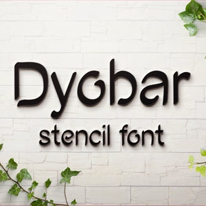 Dyobar stencil lettertype, commercieel gebruik, TTF, OTF, direct downloaden