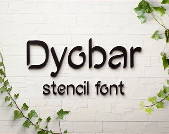 Dyobar Stencil Schriftart, kommerzielle Nutzung, TTF, OTF, Instant Download