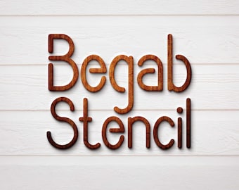 Modern schoon stencil zonder lettertype voor ambachten, verpakking en branding – Begab-lettertype