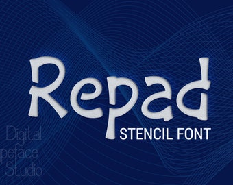Modern Hand Crafted Bold Stencil Sans Font for Logos, Packaging & Craft Projects – Repad Typeface