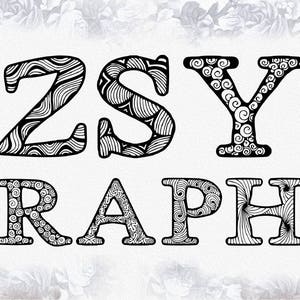 Zsyraph font, hand drawn decorative typeface, hand sketched font, Commercial License, TTF, OTF image 3