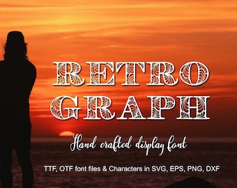 Retrograph Font: Uppercase Typeface for Commercial Use (Digital Download)