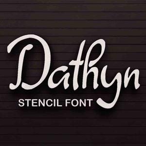 Digital font, Dathyn font, stencil font, hand lettered typeface, Commercial use, TTF, OTF, Instant Download image 1