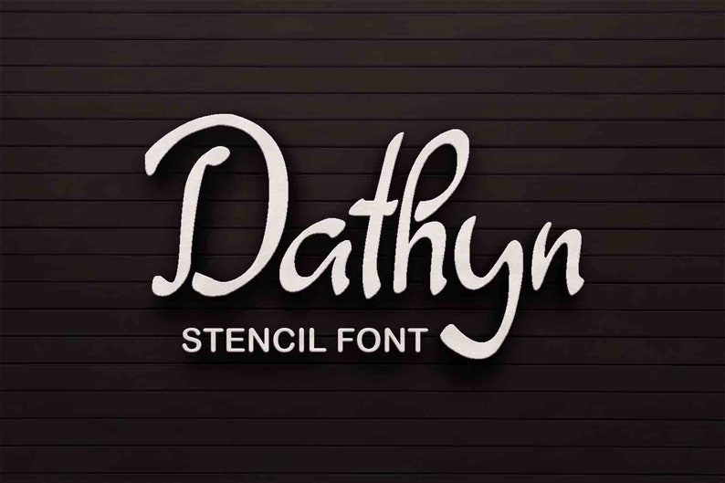 Digital font, Dathyn font, stencil font, hand lettered typeface, Commercial use, TTF, OTF, Instant Download image 1